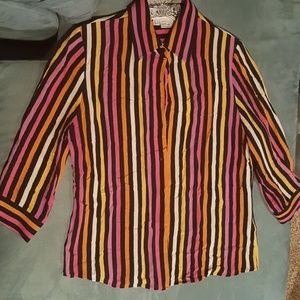 Stripped silk button down